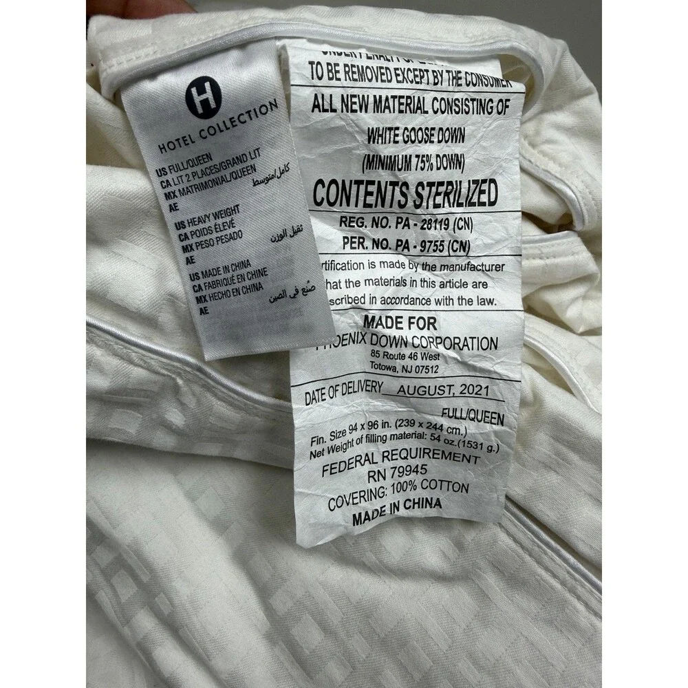 Hotel Collection Heavyweight European Goose Down Full/Queen Comforter